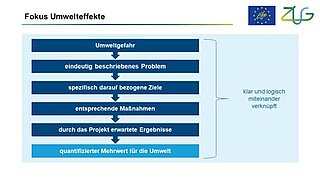 Infografik zur Verknüpfung der Umwelteffekte eines LIFE-Projekts