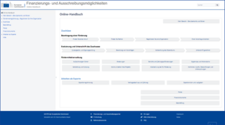 Screenshot Funding & Tenders-Portal Online-Handbuch