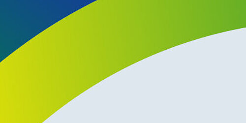 grüne, blaue und gelbe Formen vor grauem Hintergrund