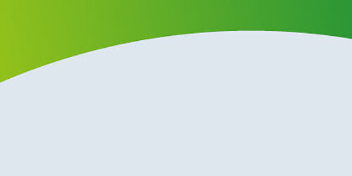 grüne, blaue und gelbe Formen vor grauem Hintergrund