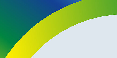 grüne, blaue und gelbe Formen vor grauem Hintergrund