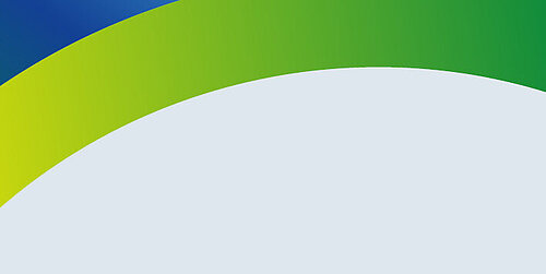 grüne, blaue und gelbe Formen vor grauem Hintergrund