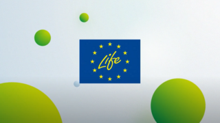 LIFE-Logo umringt von grünen Kreisen